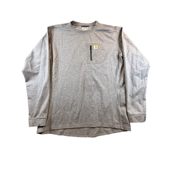 Carhartt Other - Carhartt Force Mens Gray Long Sleeve Zipper Pocket Performance Shirt Large